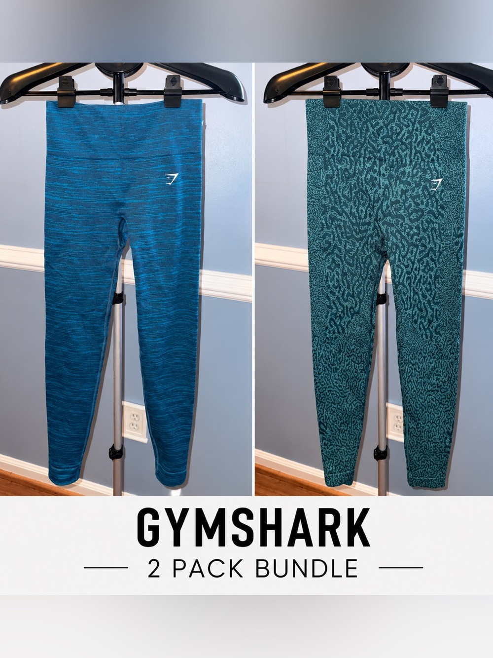 Gymshark Seamless Leggings 2 Pack Bundle Blue Teal s/XS NWOT
